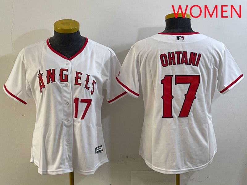 Women Los Angeles Angels #17 Ohtani White Game 2025 Nike MLB Jersey style 1